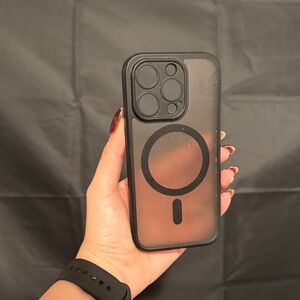iPhone 15 pro Matte Black MagSafe Compatible iPhone Case